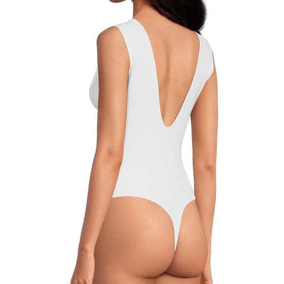 Free people White Plunge V-Neck Sleeveless Bodysuit XL - Picture 2 of 7